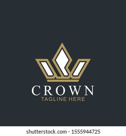 Modern Crown Logo Template. Crown icon Luxury Design Vector