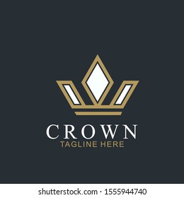 Modern Crown Logo Template. Crown icon Luxury Design Vector