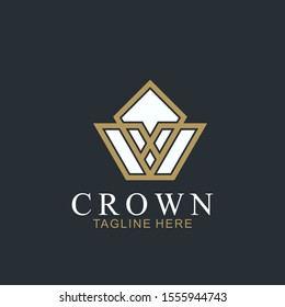Modern Crown Logo Template. Crown icon Luxury Design Vector