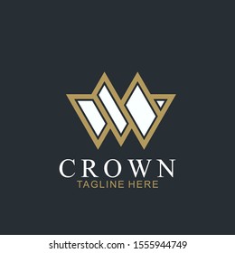 Modern Crown Logo Template. Crown icon Luxury Design Vector