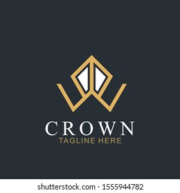 Modern Crown Logo Template. Crown icon Luxury Design Vector