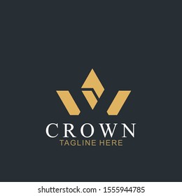 Modern Crown Logo Template. Crown icon Luxury Design Vector