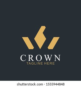 Modern Crown Logo Template. Crown icon Luxury Design Vector