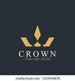 Modern Crown Logo Template. Crown icon Luxury Design Vector