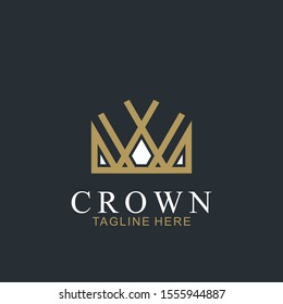 Modern Crown Logo Template. Crown icon Luxury Design Vector