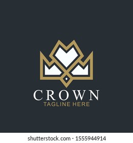 Modern Crown Logo Template. Crown icon Luxury Design Vector