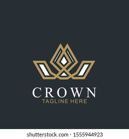 Modern Crown Logo Template. Crown icon Luxury Design Vector