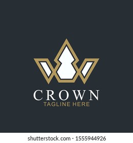 Modern Crown Logo Template. Crown icon Luxury Design Vector