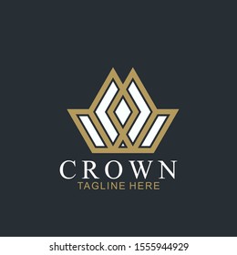 Modern Crown Logo Template. Crown icon Luxury Design Vector