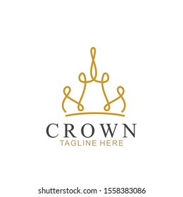 Modern Crown Logo Template. Crown icon Luxury Design Vector