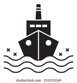 Modern Cruise Ship Luxury Sea Holidays Vector Icon Design