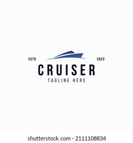 Moderne Cruiser Logo Business, Vektordesign Konzept Inspiration. Geometrisches Kreuzfahrtlogo, Vektordesign-Illustration einzeln auf weißem Hintergrund. 