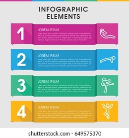 Modern crunch infographic template. infographic design with crunch icons includes abdoninal workout. can be used for presentation, diagram, annual report, web design.