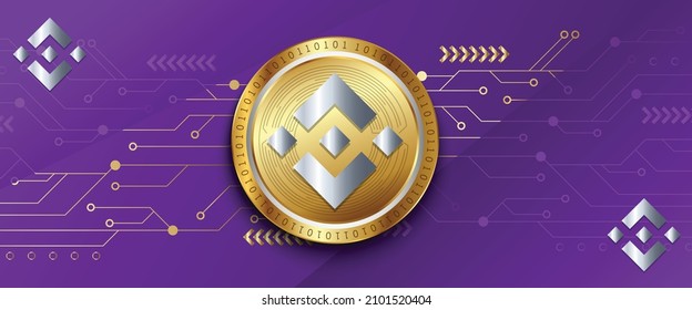 Modern crypto currency Binance (BNB) logo vector illustration in a technology background vector illustration. Can be used as poster, web banner, header, cover and marketing posters