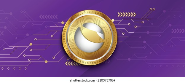 Modern crypto currency Terra (LUNA) logo vector illustration in a technology crypto background vector illustration. Can be used as poster, web banner, header, cover and marketing posters.