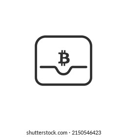Modernes Kryptowallet-Vektorsymbol. Finanzsymbol. Eintrittskarten-Kreditkarte. Banksymbol. Wirtschaftsmarketingsymbol. Shopping-Icon. Stock-Vektorgrafik einzeln auf weißem Hintergrund.