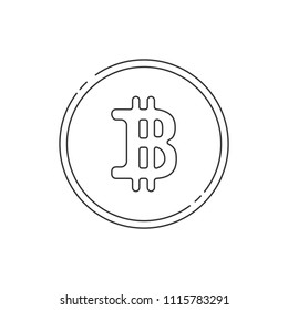 Modern Cryptocurrency. Bitcoin symbol  in thin line style.