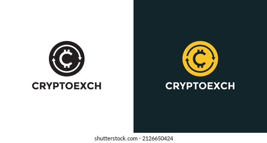 Modern cryptocurrency exchange logo with letter c for cryptocurrency logo