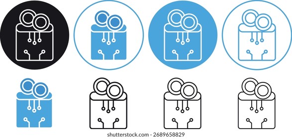 "Icono moderno de la cartera de criptomonedas establecido en estilo de Vector plano y esquemático. Perfecto para criptomonedas, fintech, bancos, blockchain y App de pagos digitales. Incluye versiones de color y líneas mínimas".