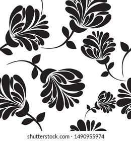 Modern cryshanthemum seamless pattern for your design.cryshanthemum illustration.print on paper or textile.for wallpaper and background