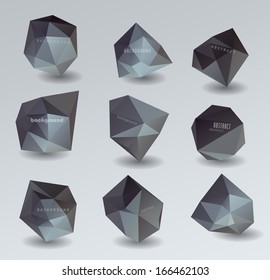 modern crystal black Label, bubble/ Geometrical vector