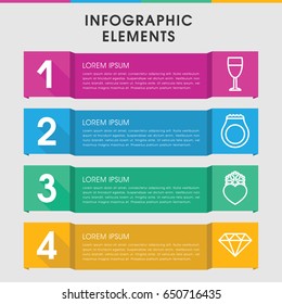 Modern crystal infographic template. infographic design with crystal icons includes heart frozen. can be used for presentation, diagram, annual report, web design.