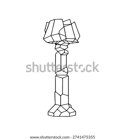 Modern Crystal Lamp Vector Illustration Line Art for Home Decor Interior Design Lighting Furniture Creative Abstract Professional Template