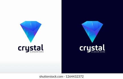 Modern Crystal logo designs vector, Diamond Jewelry Logo template, Logo symbol icon