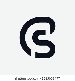 Modern CS initial monogram logo with minimal clean design, perfect for branding, business, and professional identity.