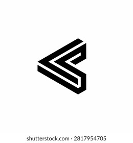 Modern CS or SC monogram logo merging bold triangular C and S lines into a sleek chevron mark. Unique, elegant design suited for fintech, AI ventures, esports, and digital security.