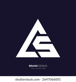 Modern CS SC triangle logo with abstract monogram style for branding, identity, and design use.