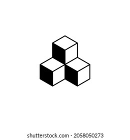 Modern cube blockchain logo design concept. Fintech logomark illustration. Can representing program, ai, system, security, tech, creative, code, vpn.