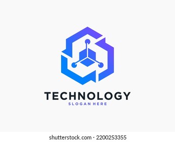 diseño moderno de logotipo de tecnología de dana cubo