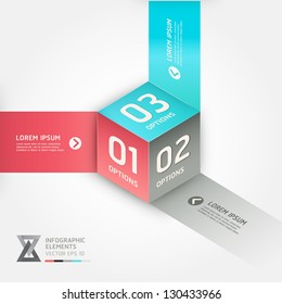 Modern cube origami style options banner. Vector illustration. can be used for workflow layout, diagram, number options, step up options, web design, infographics.