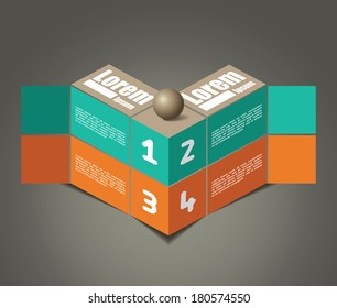 Modern cube origami style options banner