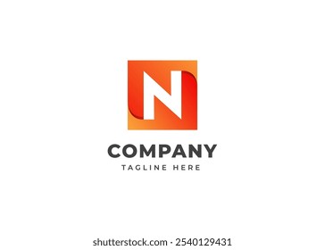 Modern Cube Shape on Letter N Logo Design Concept. Initial Letter N with Square Shape Logo Design. Square Geometric Symbol for Corporate Business Identity. Alphabet Vector Logo Illustration