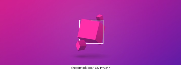 Modern Cubes Vector . Color Gradient Bacground. EPS. Vector. Cube 3D