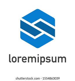 Modern cubic S character logo emblem