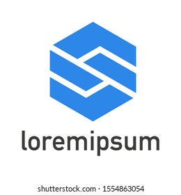 Modern cubic S character logo emblem