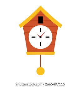 Ilustración vectorial de reloj de cuco moderno. Esta Ilustración vectorial presenta un diseño de reloj de cuco encantador y moderno con un estilo divertido pero minimalista.