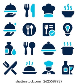 Modern Culinary and Restaurant icon collection