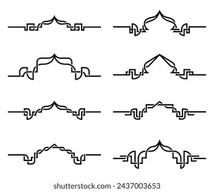 Modern Cultural Intertwined Arabic Divider Element Collection Set.