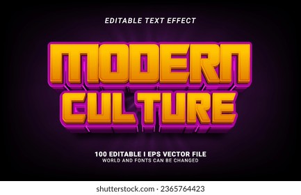 Modern Culture Editable Text Effect