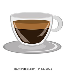 modern cup design with dark brown coffee front view over isolated background,vector illustration