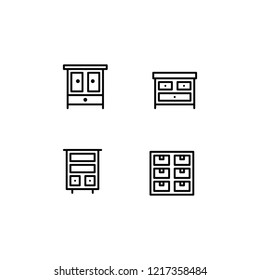 Modern cupboard icon set