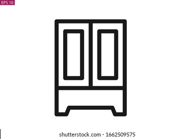 Modern cupboard icon vector isolate on white background 
