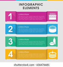 Modern cupcake infographic template. infographic design with cupcake icons includes cake. can be used for presentation, diagram, annual report, web design.