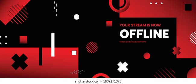 Modern currently offline banner with abstract background