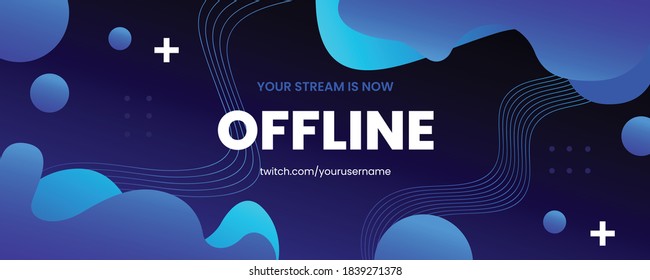 Modern currently offline banner with abstract background