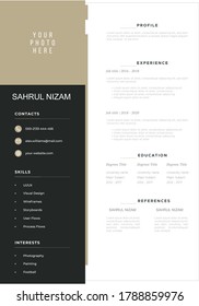 Minimalist Cv Resume Template Simple Design Stock Vector (Royalty Free ...